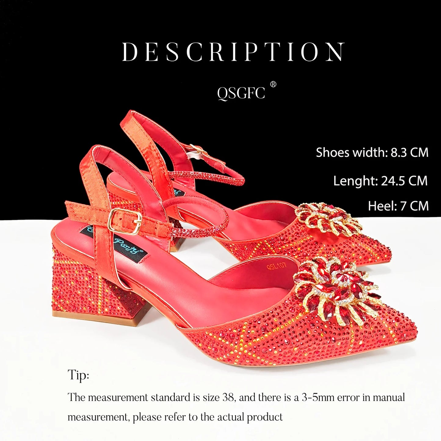 Women's Elegant Pointed Toe shiny Metal Stand Party Shoes and Bag Set