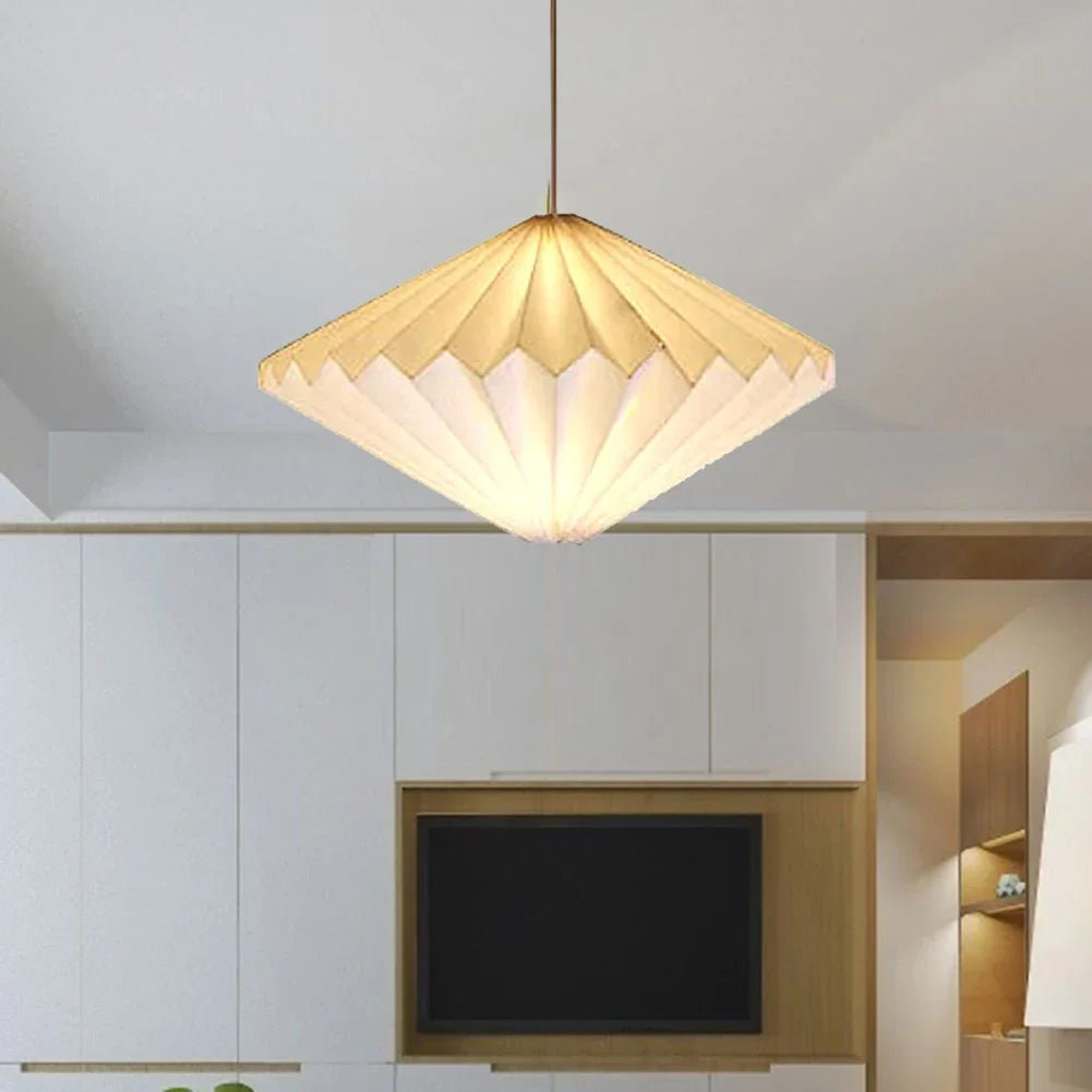 Nordic Creative Paper Origami Lantern Shade Foldable Hanging Pendant Light Art Decoration for Living Room Decor Ceiling Light