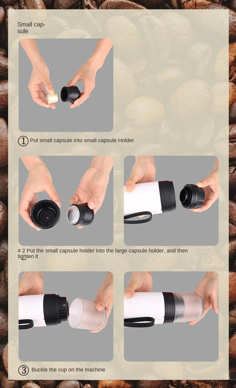 Portable Fully Automatic Espresso Capsule Coffee Machine For Large and Small Capsules Of Coffee Powder Electric Coffee Machine