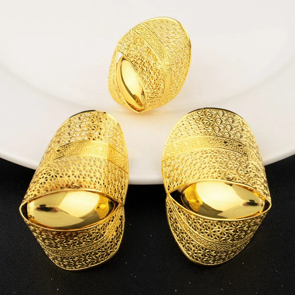 Luxury Bow Tie Necklace Earrings for Women Gold Plated