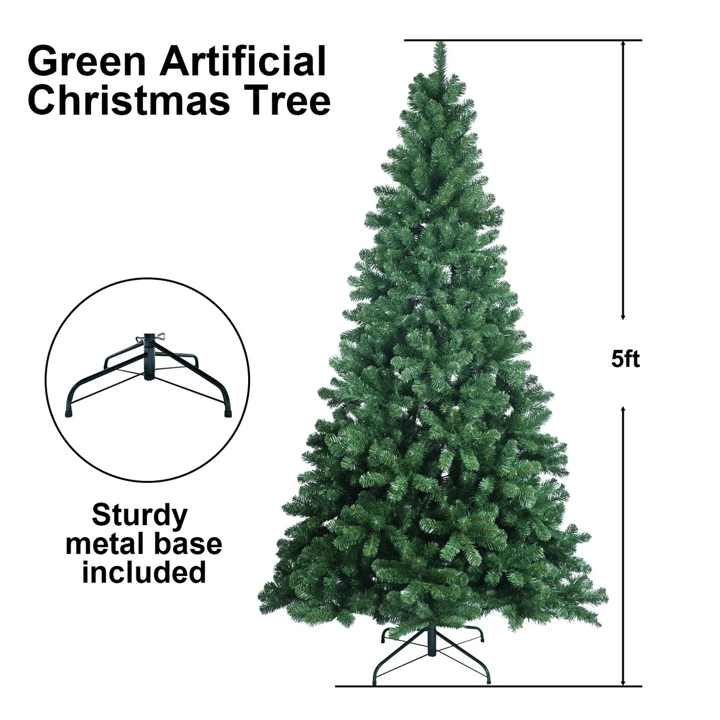 5/6/7.5FT Artificial Christmas Tree PVC Holiday Decoration halloween  Xmas Tree with Sturdy Metal Stand