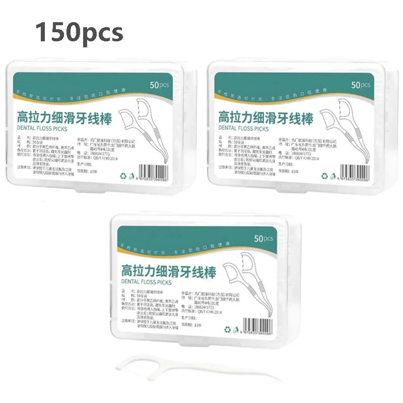 1/2/5/10 Box Portable Disposable Dental Floss Plastic Toothpick High-tension Dental Floss Stick Dental Floss Box ﻿Oral Care