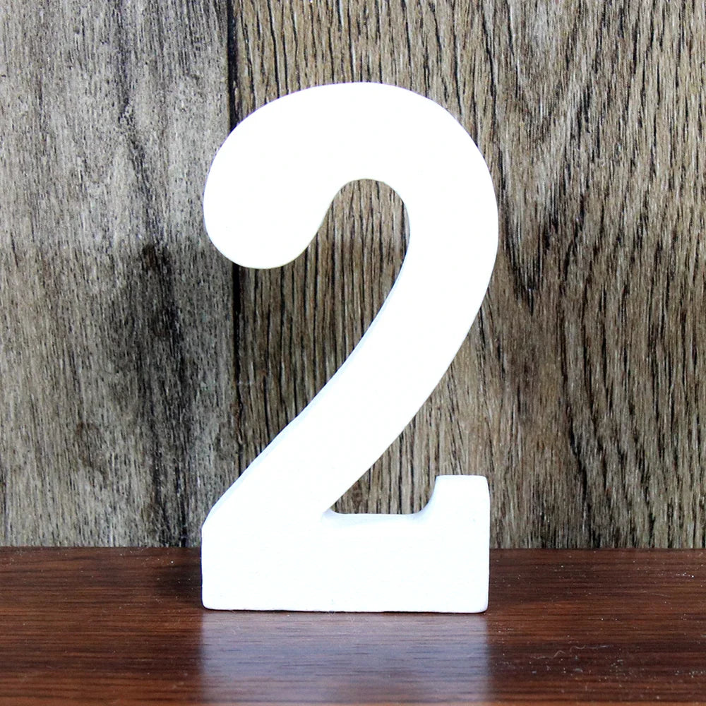 8 CM  White Wooden Letters