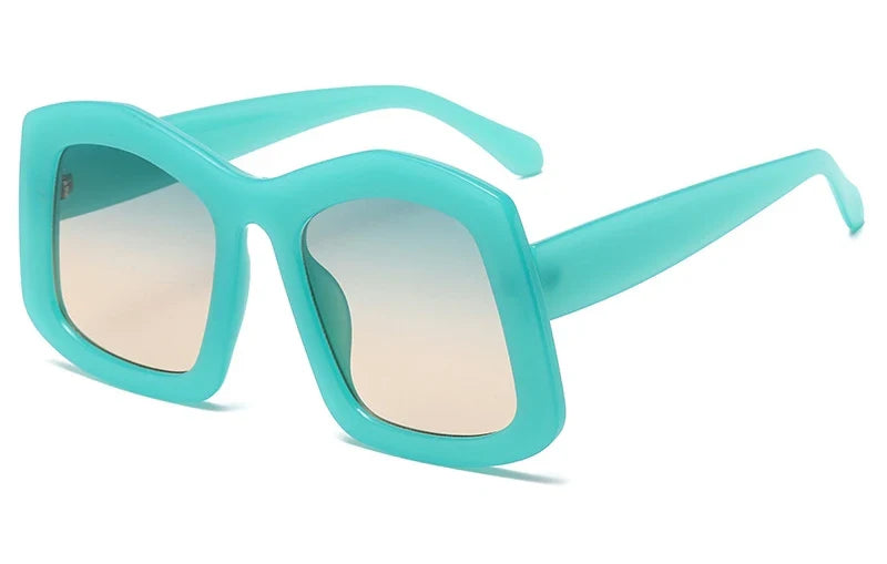 Retro Big Square Gradient Orange Sunglasses For Women New Fashion Luxury Designer Unique Oversized Ladies Sun Glasses Shades