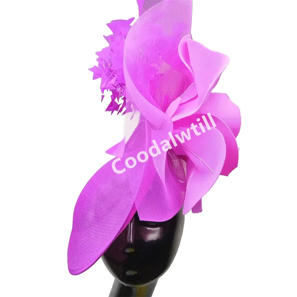 Purple Wedding Fascinator Hat Women Church Cocktail Pillbox Cap Ladies Party Tea Chapeau Cap Headband WomanWedding Millinery