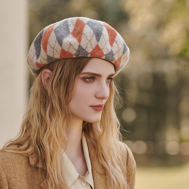 Wool Beret for Women Cashmere Caps