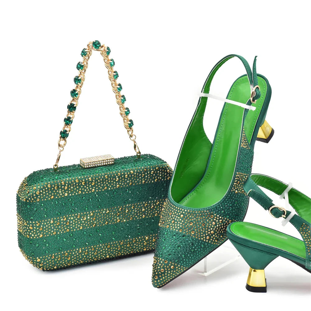 Designer Shoe and Bag Sets From Italy Original Italian Shoes and Bag Set for Women Wedding Shoes for Women Bride Party Pumps