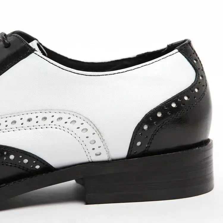 Men's Leather Shoes New Brogue Carved Large Size Shoes for Men Color Matching Quality Business Drive Men's Dress Leather Shoes