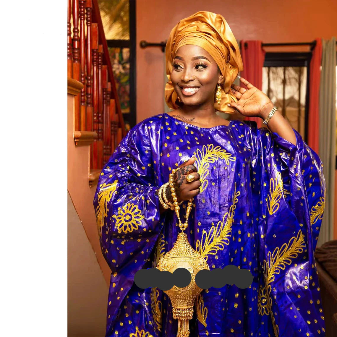 African Traditional  Print Bazin Rich Bubu Dress Original Dashiki