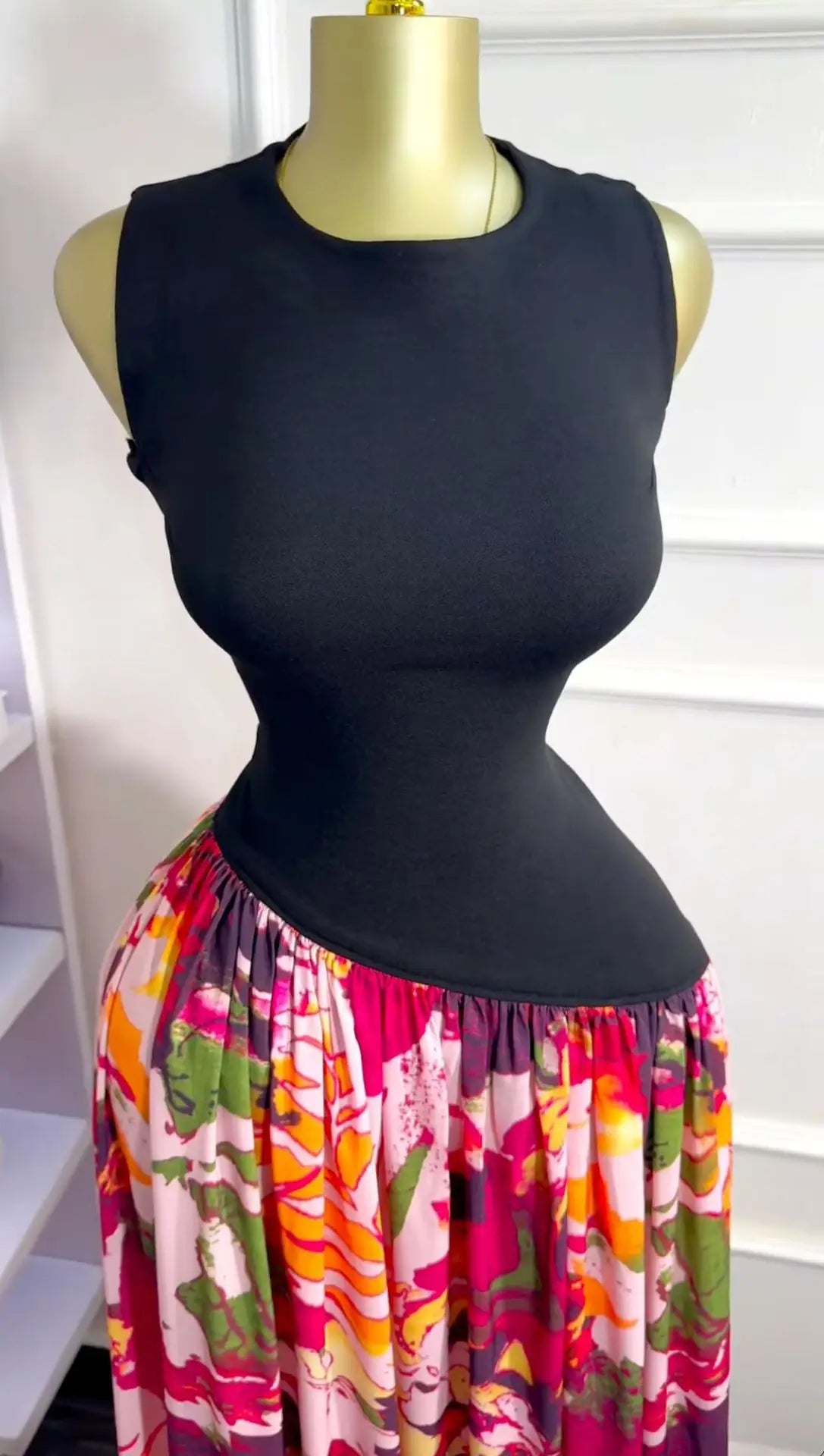 CM.YAYA Women Sleeveless with Sashes Printed Patchwork Tank Long Maxi Dress 2025 Birthday Evening Sexy Party Dresses Vestidos