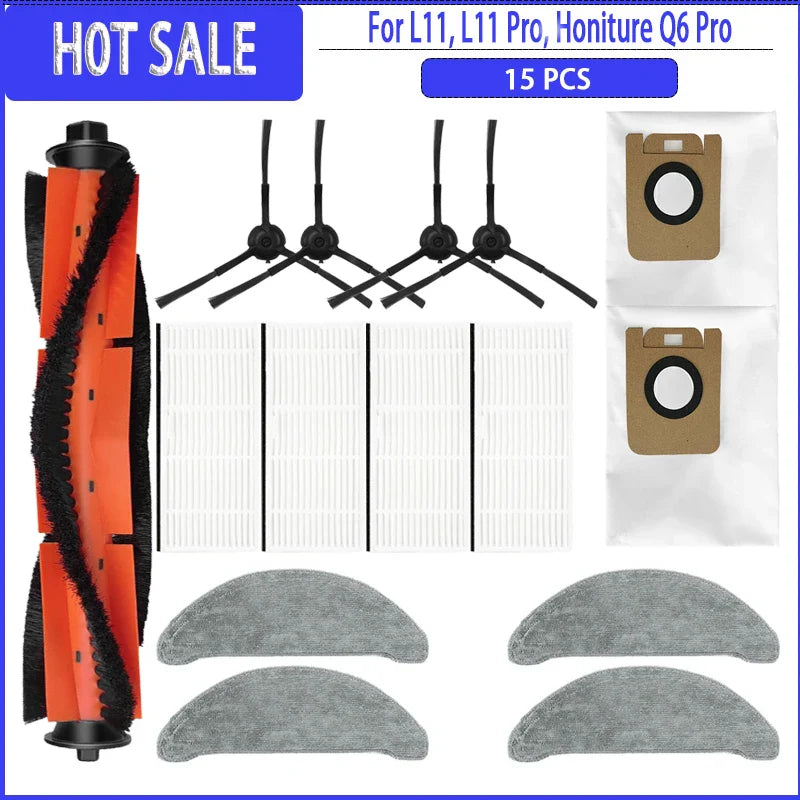 Main Side Brush Filter Mop Dust Bag For Imou L11 /L11 Pro /Honiture Q6 Pro/ Laresar L6 Pro/ Airrobo T10+/Arnagar S8 Pro Parts