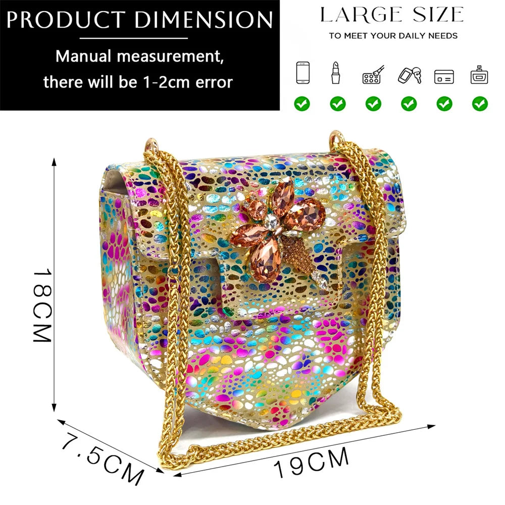 2024 Champagne Color Thin Heels Pointed Toe Crystal Design Ladies Shoes Matching Bag Set For Women Weeding Party Pump