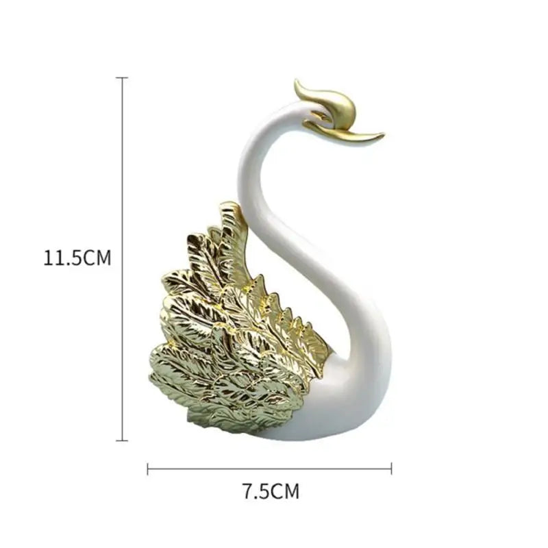 Mini Swan Couple Model Figurine