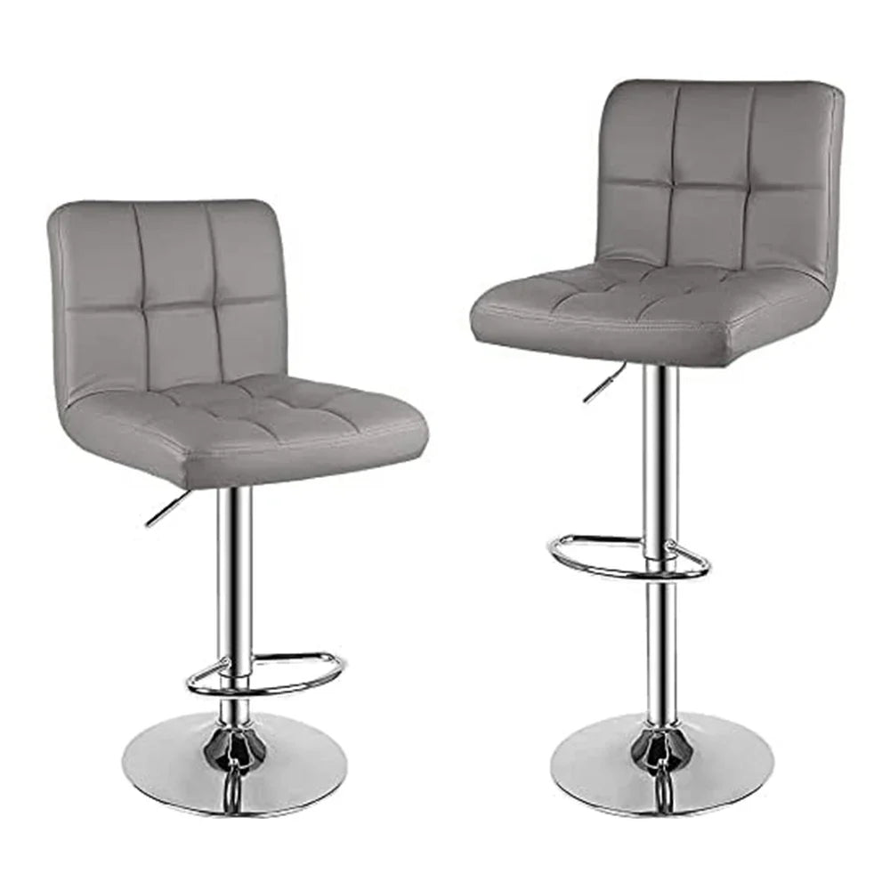 Bar Stools Set of 2 PU Leather Swivel Height Adjustable Chairs - Kitchen Counter