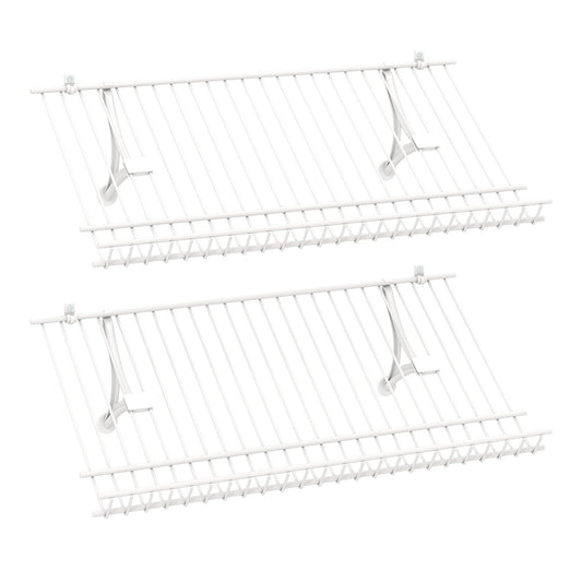 24"  Closet Shelves Wall Mounted Metal Wire Shoe Racks Set of 2