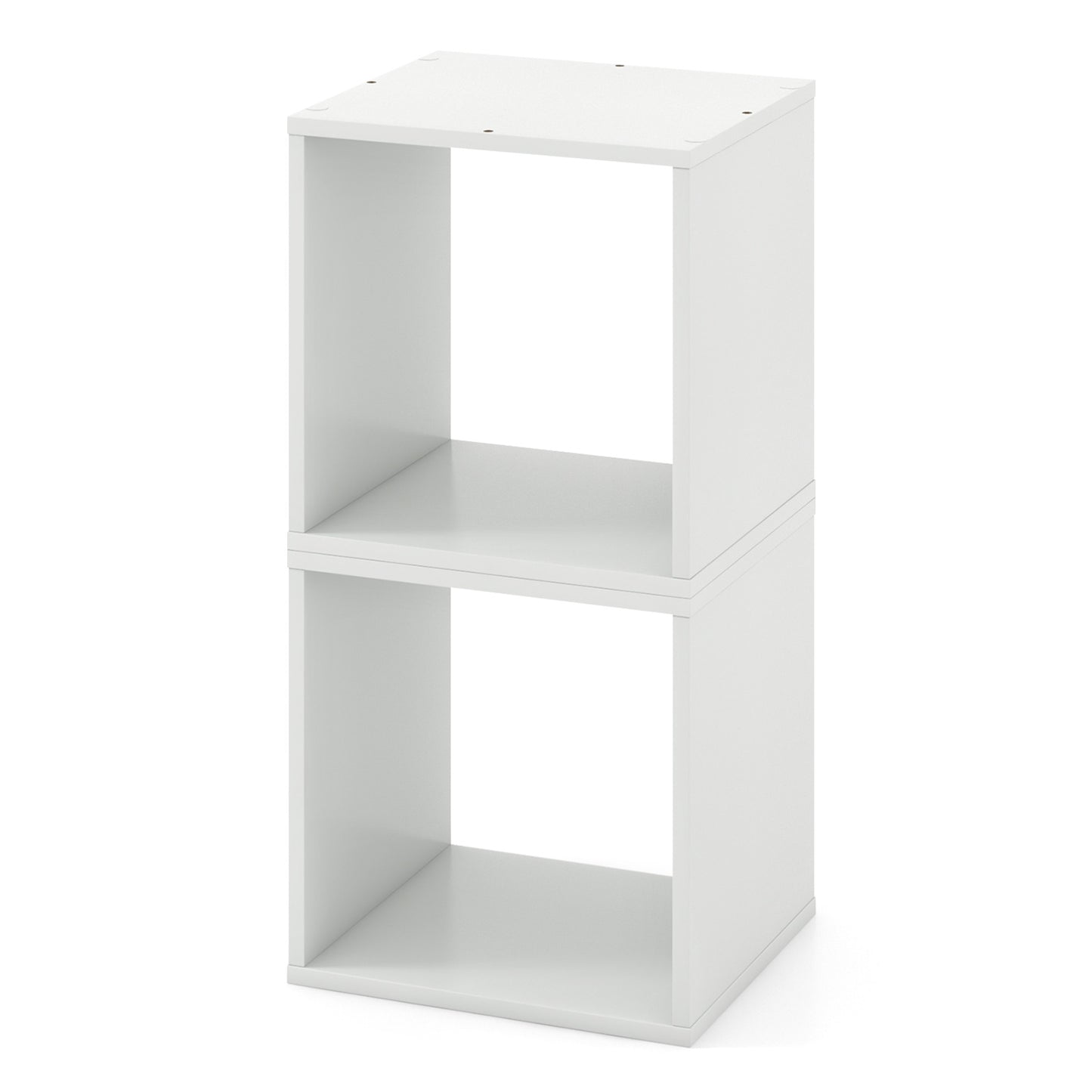 Set of 2 Bookcase Stackable Nightstand with Storage Cubes-Natural