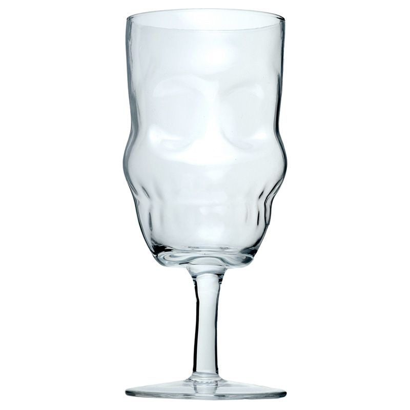 Gothic Gifts Set of 2 Skull Head Shaped Wine Glasses