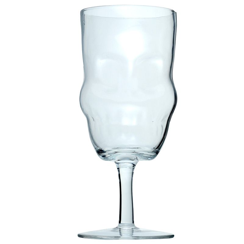 Gothic Gifts Set of 2 Skull Head Shaped Wine Glasses