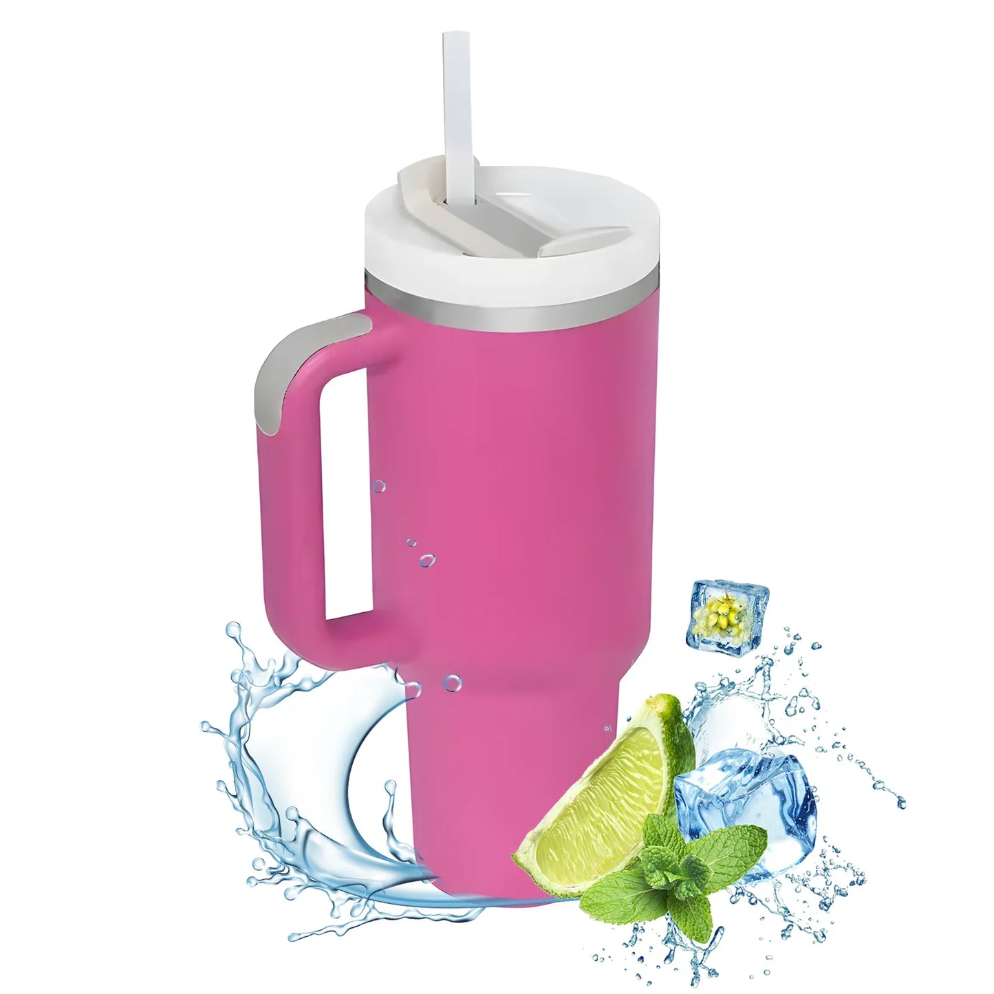 Insulated Tumbler with Hanlde 1200ml Metal Stainless Steel Vacuum Portable Straw Cup Large Thermal Mug for Hot and Cold Coffee