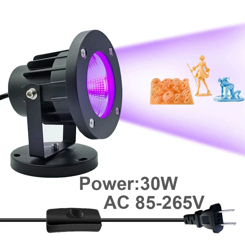 UV LED Lamp with 1.5m Switch Wire Plug for Ultraviolet Light