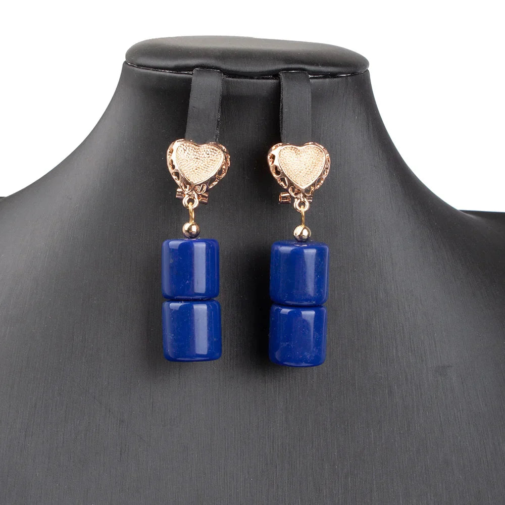 Artificial Coral Women Pendant Necklace Bracelets Earrings Suit African Wedding Jewelry Set Nigeria Bride Accessories Party Gift