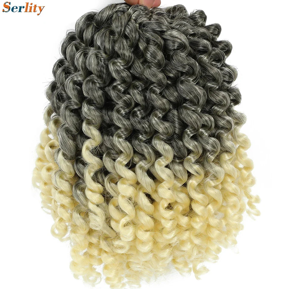 3 Packs Wand Curl Jamaican Bounce Crochet Hair 8inch T Purple 27 30 350 Bug Ombre Blonde Synthetic Jumpy Wand Curly Hair 60Roots
