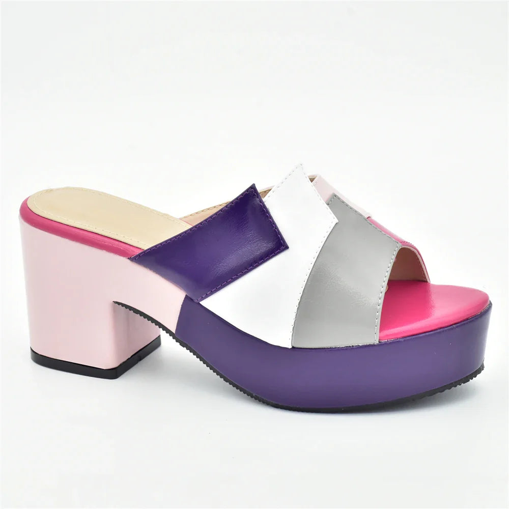 Latest Multicolor Wedding Bridal Shoes Open Toe Platform Sandals for Women Italian Lady Shoes Women's Shoes for Elegant Parties
