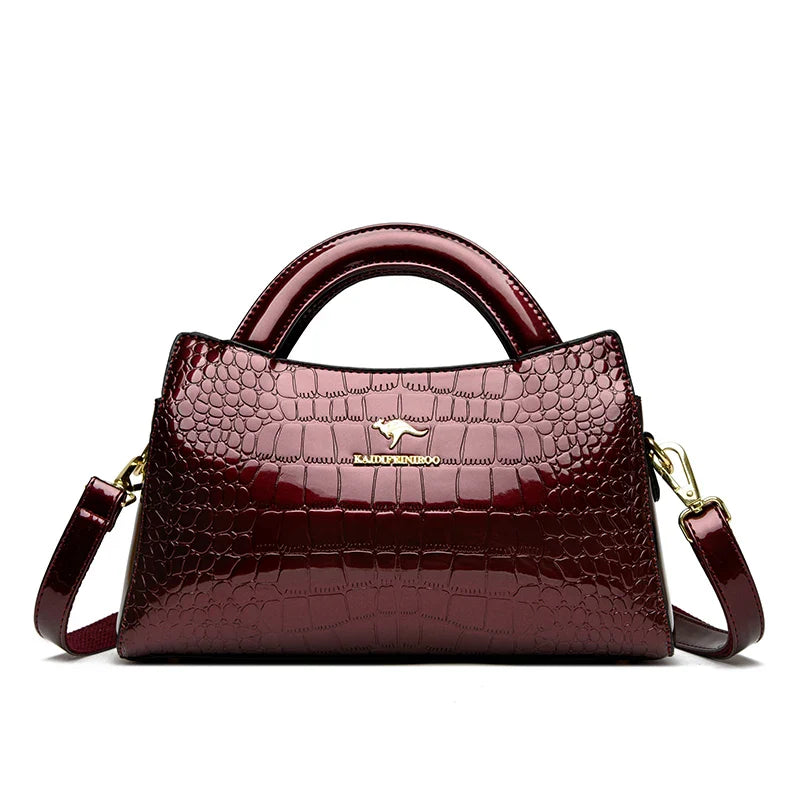 Kangaroo Brand Alligator Pu Leather Shoulder Bag Clutch Hand Bags