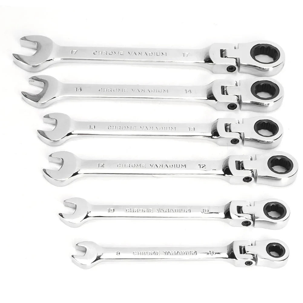 Flexible  Multi functional Ratchet Conination Spanner Wrench 8-17mm Repair Tools Set Spanner Combination Wrench Set