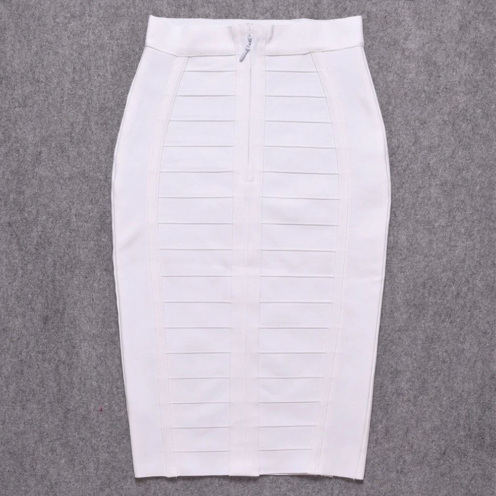 HQBORY Quality Nude Bandage Skirts White Office Lady Sexy 2023 Women High Waist Tight Bodycon Skirt Party Red Pencil Skirt XL