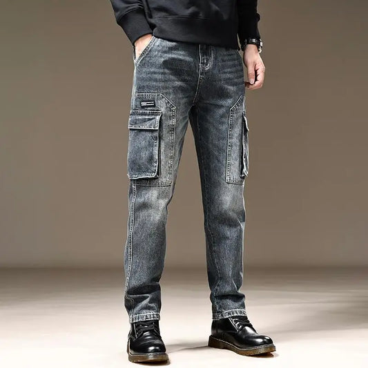 American Fashion High Street Loose Straight Cargo Jeans