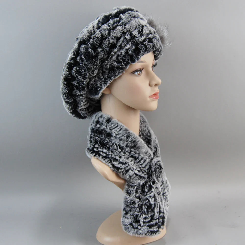 Winter Women's Faux Fur Hats And Scarves