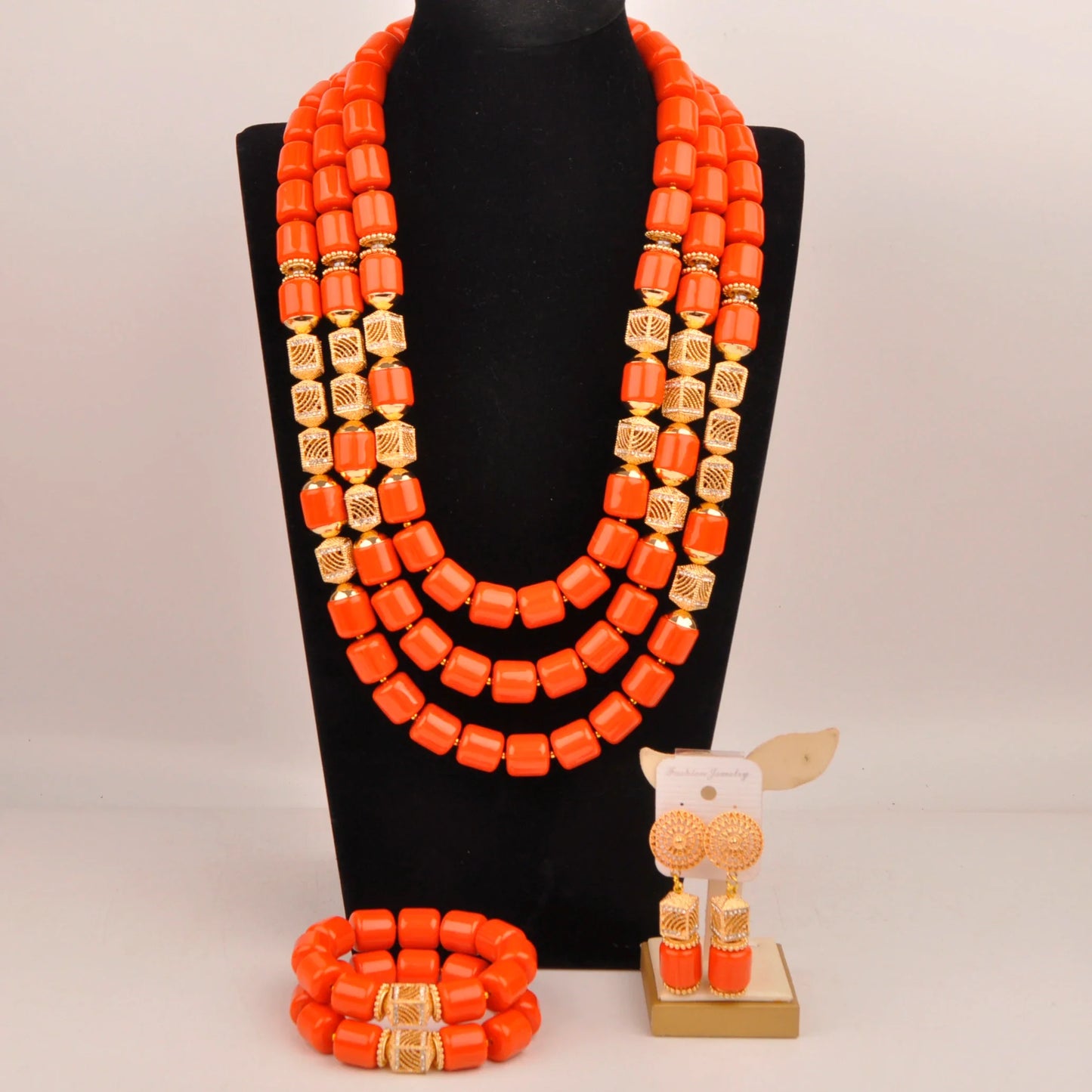 artifical coral beads nigerian jewelry sets for woman weddings