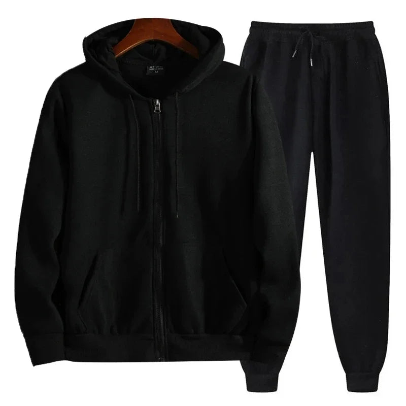 Men's Fashionable Thick Warm Tracksuit Set