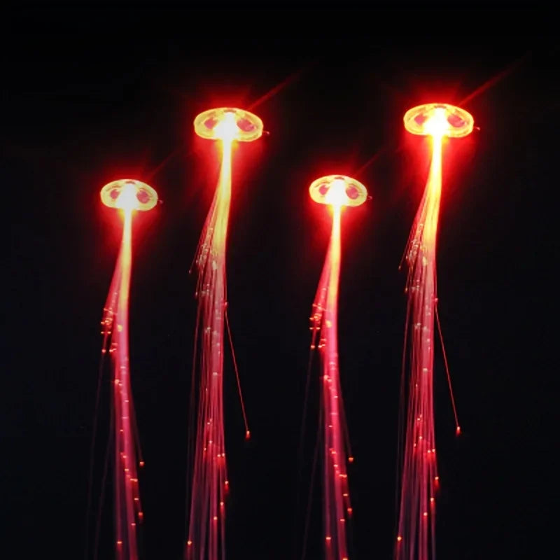 10PCS LED Fibre Optic Hair Clips – Light-Up Glow Barrettes for Parties, Bars & Night Events | Glow-in-the-Dark Hair Pins