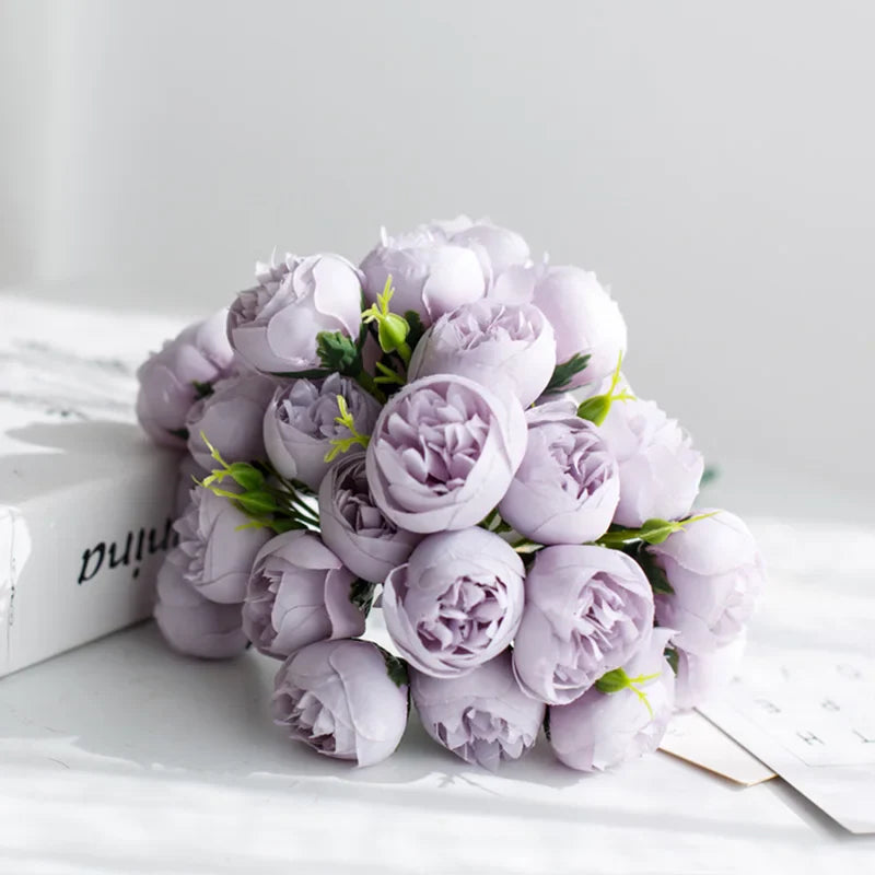 Rose Pink Peony Artificial Flowers Silk