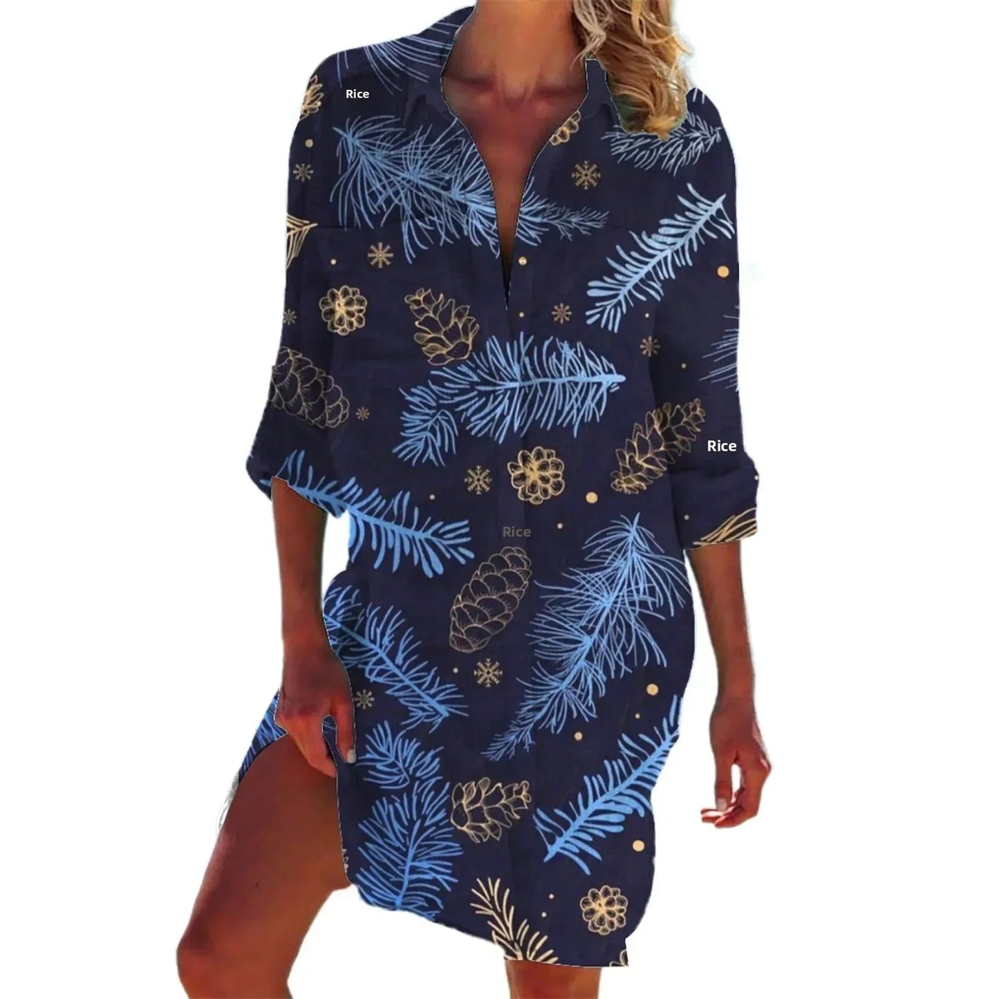 3.Boho Style Summer Cover-Up – Women's Tropical Print Beach Blouse Selection