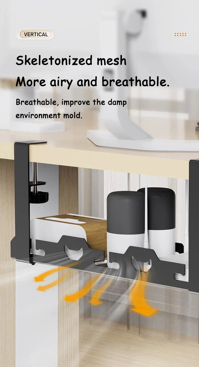 Telescopic Under Desk Cable Management Tray –  Storage Rack