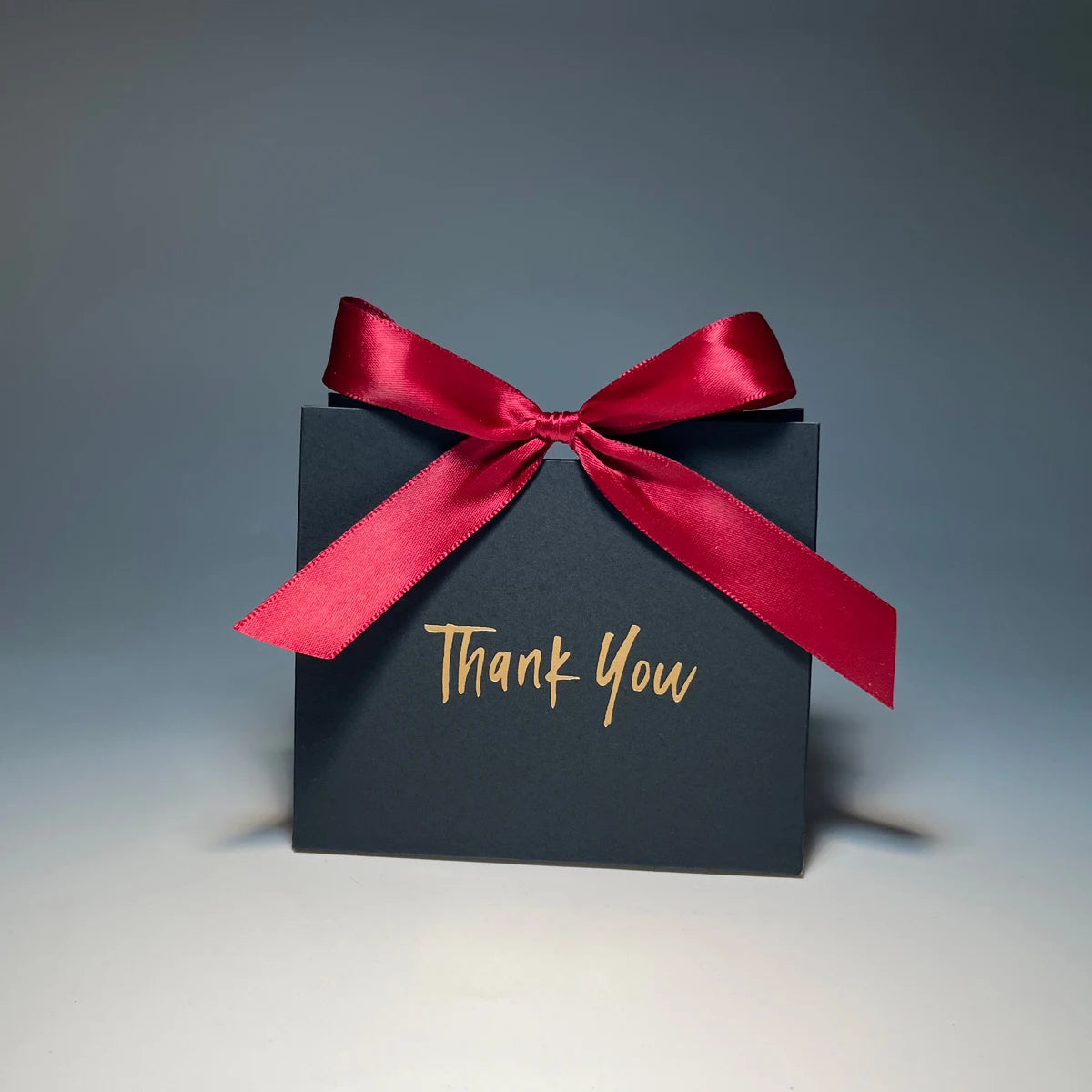 Elegant Black Gift Boxes with Ribbon, Thank You Candy Box, and Mini Gift Bag Versatile Gift Packaging for Any Occasion