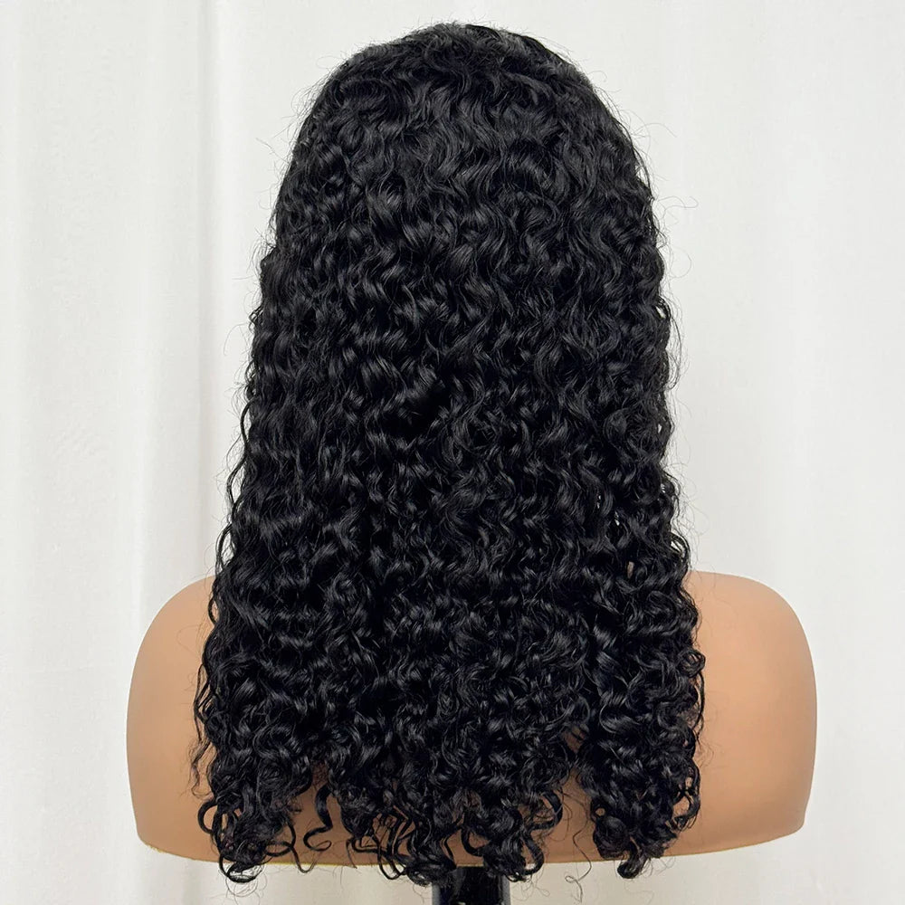 Double Drawn 250% Density Ombre 18 Inches Water Wave Curly Human Hair Wigs 13x4 Transparent Lace Frontal Hair Wig for Women