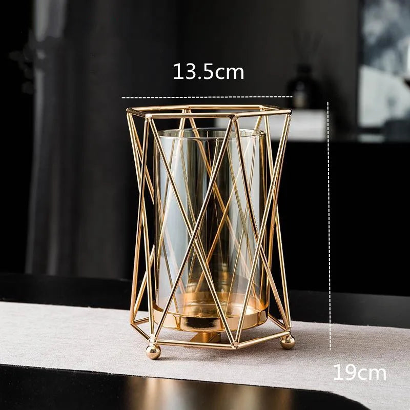 Golden Vase Metal Flowers Pot
