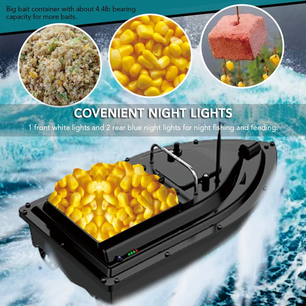 D16 Fishing Bait Boat with Large Bait Container Automatic Bait Boat with 400-500M  For OutdoorRemote Range 10000mAh/5200mAh