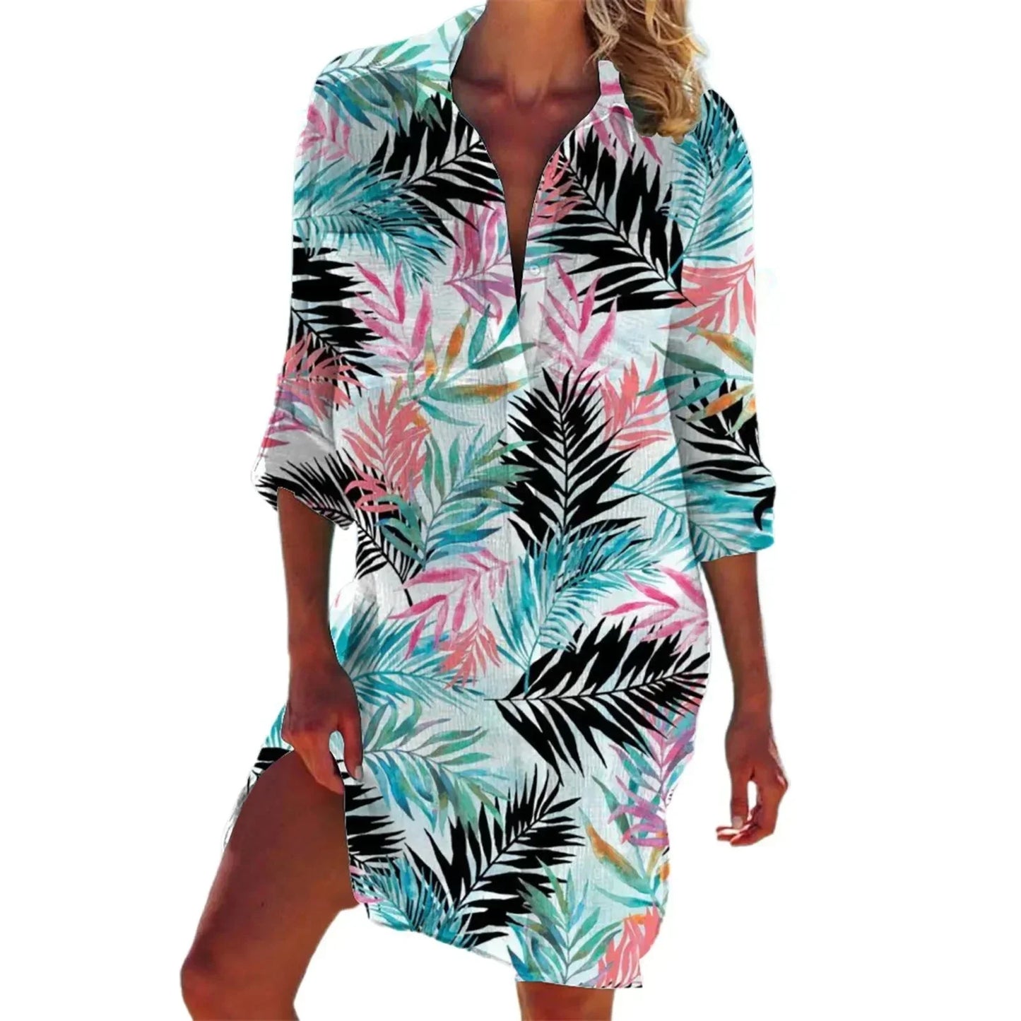2.Boho Style Summer Cover-Up – Women's Tropical Print Beach Blouse Selection