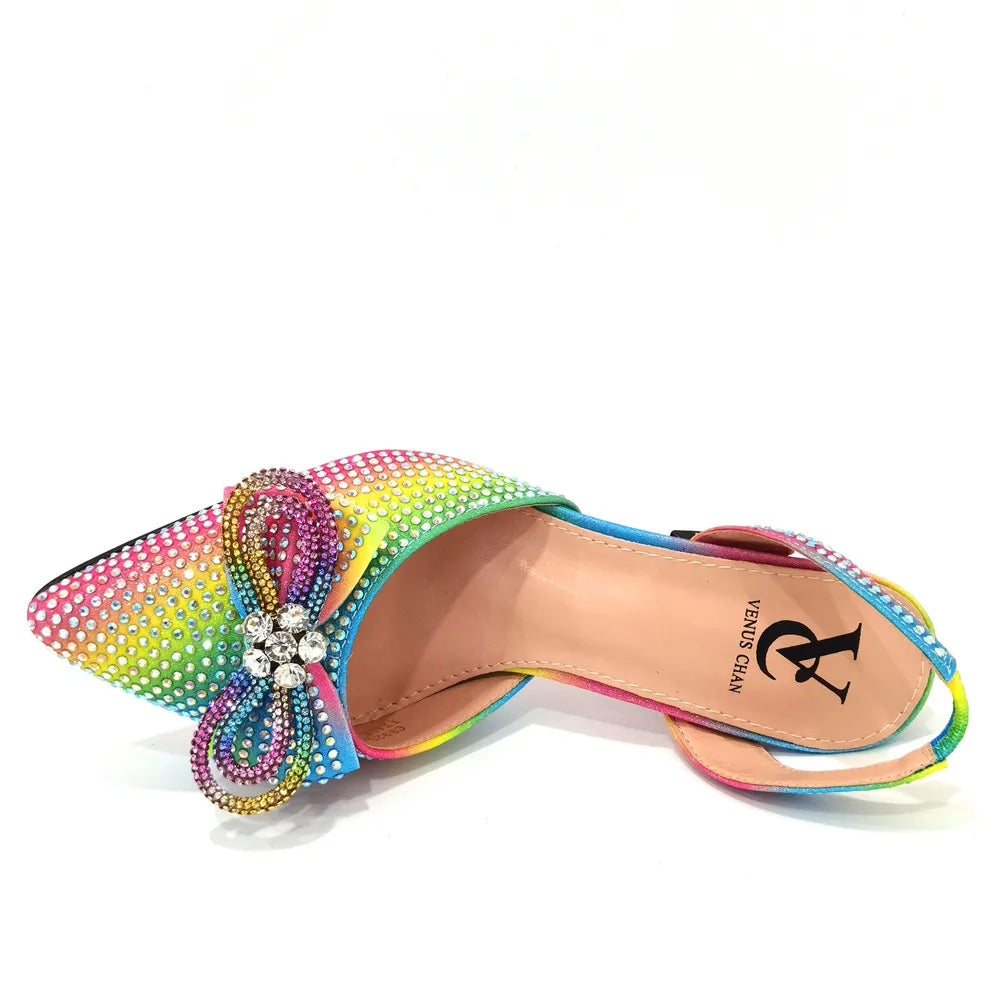 Women's High Heel Pointed Toe Sandals Party And Wedding Shoes and Bags Set