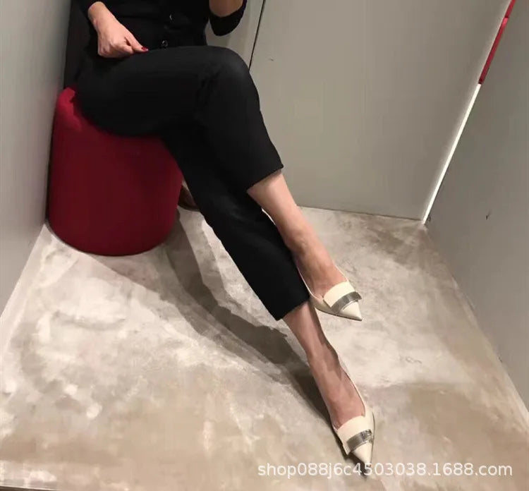 2022 Women Party Bridal Wedding Shoes Luxury Pumps Metal Plate Glitter High Heels Ladies Stiletto Dress Pointed Toe Bombas Mujer