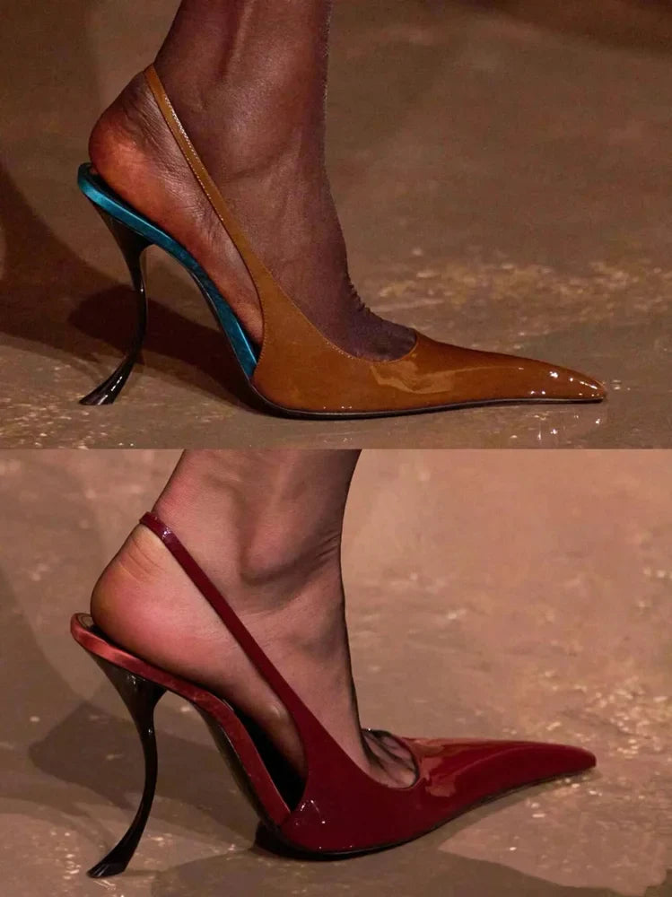 2025 Summer New Women's Slimming High Heel Sandals Fashion Pointed Party Wedding 34-43 Women's Large Sandals