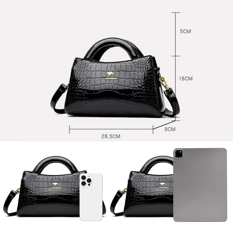 Kangaroo Brand Alligator Pu Leather Shoulder Bag Clutch Hand Bags