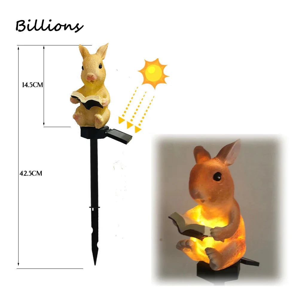 Solar Powered LED Owl Animal Home Artificial Flowers Garden Lights Waterproof
