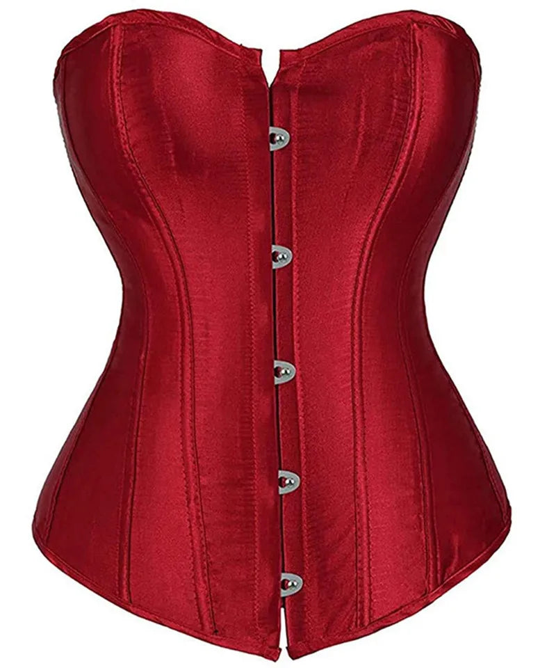 Corset Top Bustier Overbust Women Satin Lingerie Corselet