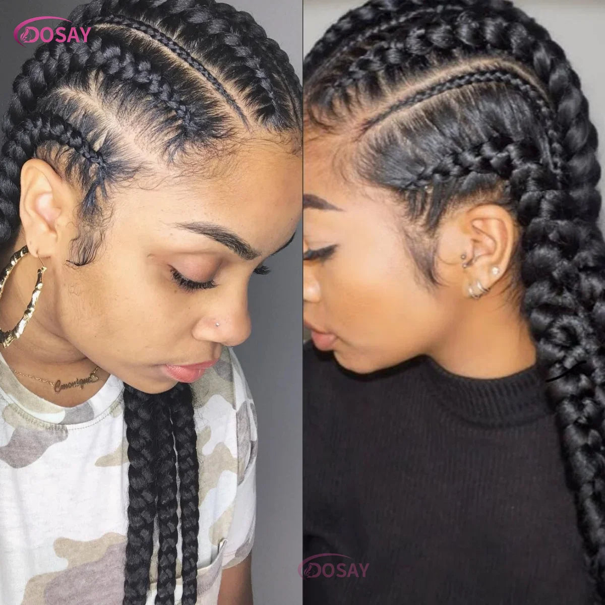 36" Cornrows Box Synthetic Hair Braided Wigs #27 Blonde Knotless Full Lace Braided Wigs For Black Women Braiding Wigs African